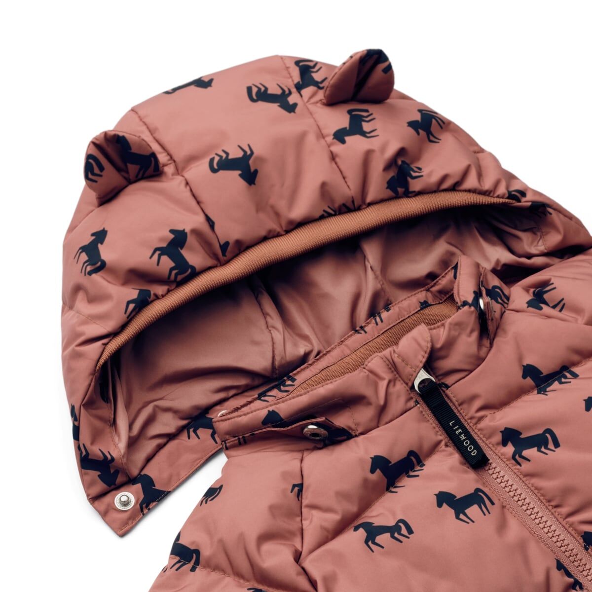 Liewood Polle Daunenjacke für Kinder „Horses / Dark rosetta“, Gr. 68-104 – Bild 4