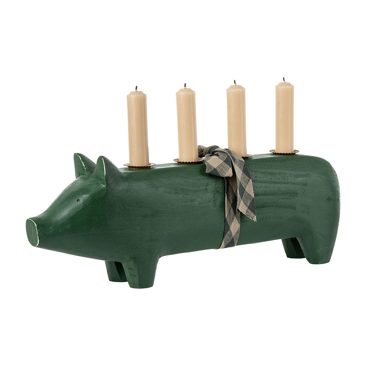 DELISTED Maileg Holzschwein, dunkelgrüner Kerzenhalter, large, 4-flammig, 39cm – Bild 7
