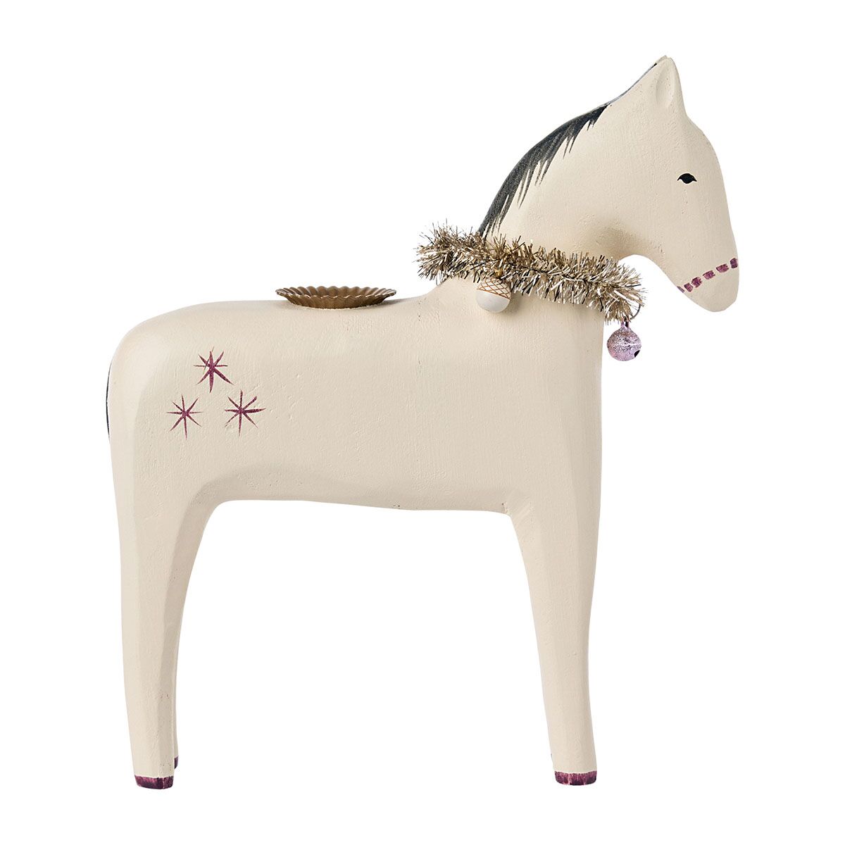 DELISTED Maileg Kerzenständer „Pferd“, groß, Holz, 20x18cm