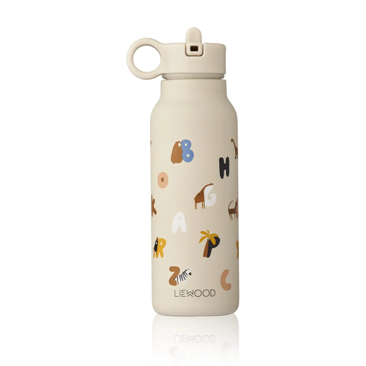 Liewood Falk Edelstahl Trinkflasche „Alphabet : Sandy“ 350ml, Medium