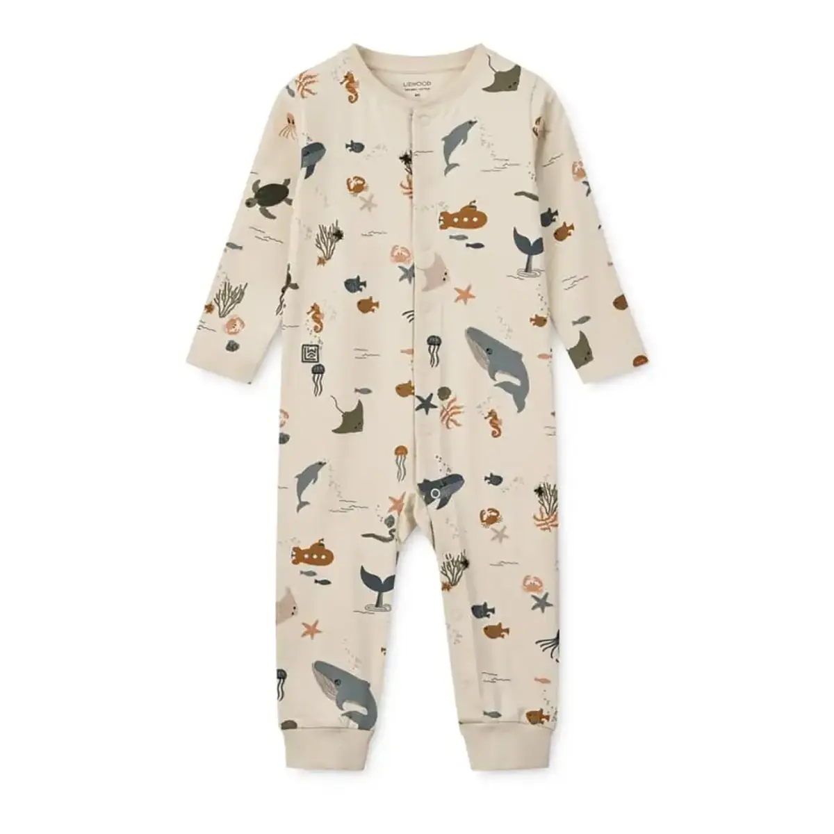 Liewood Pyjama-Jumpsuit Birk „Sea creature / Sandy“