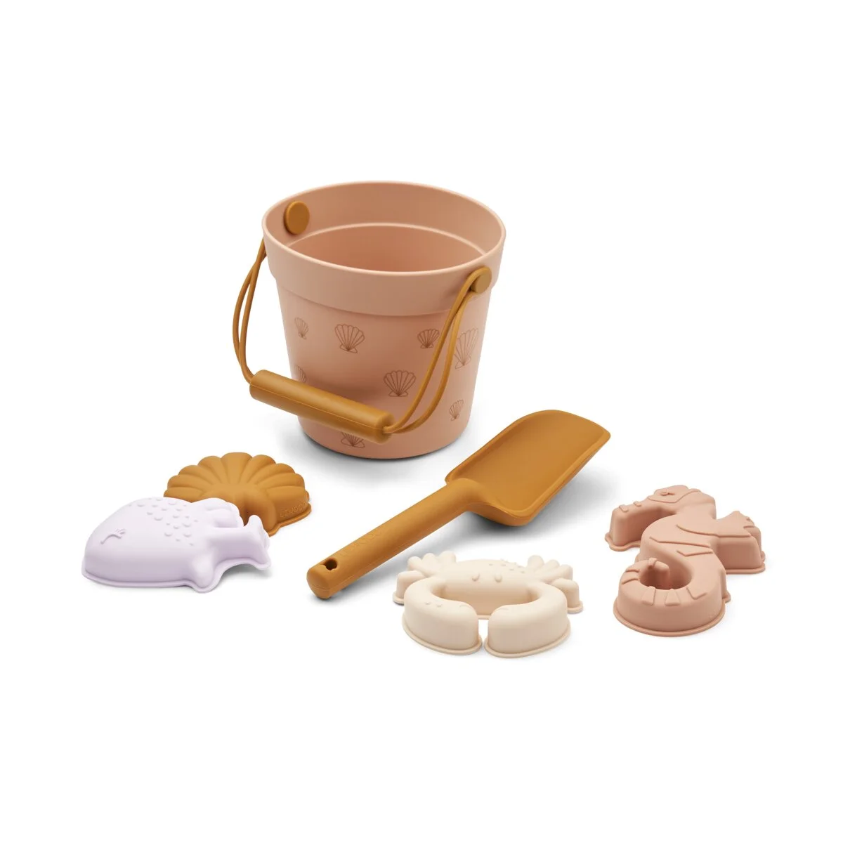 Liewood Dante Strand-Set „Sea Shell / Pale tuscany“, Silikon, 6-teilig