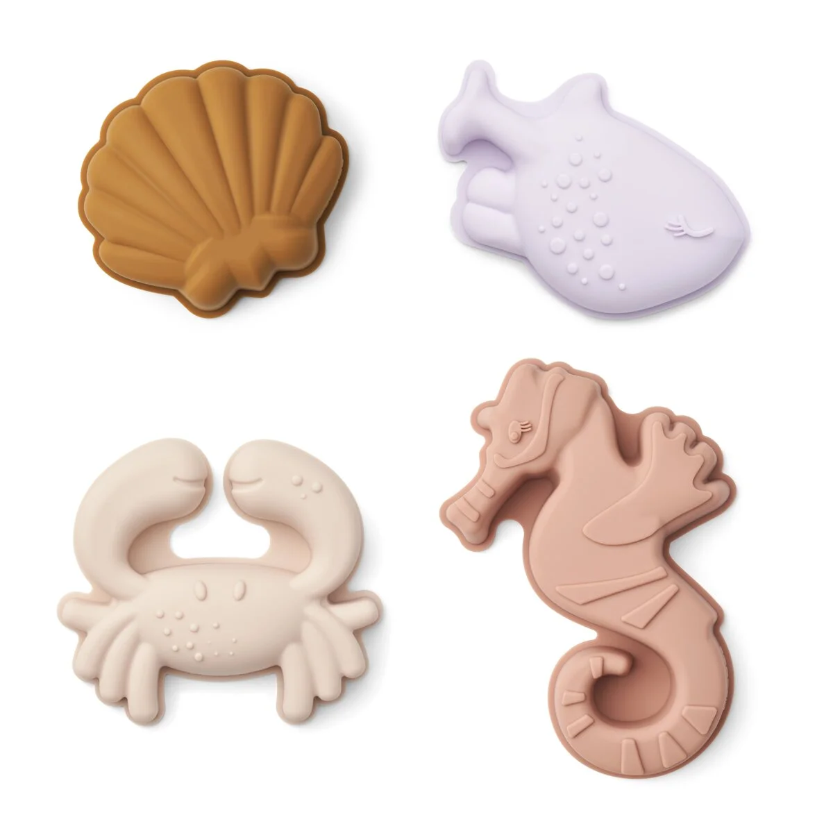 Liewood Gill Silikon-Sandformen „Sea shell / Pale tuscany“, 4er-Set