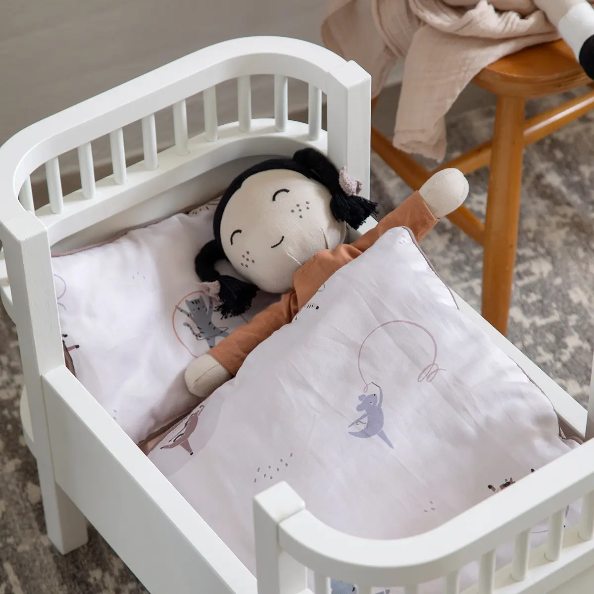 Sebra Puppenbett „weiß“ inkl. Matratze, FSC®