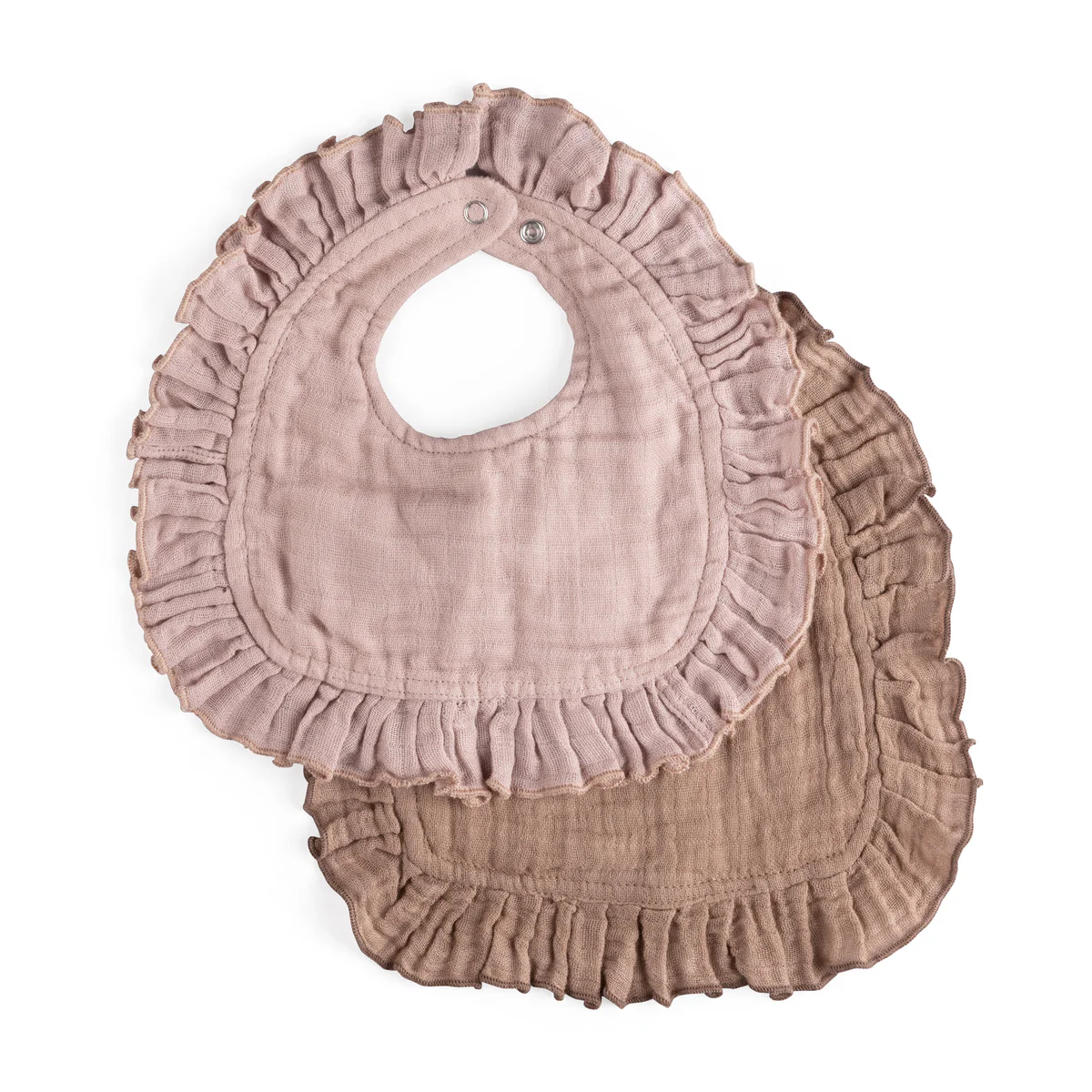 Sebra Halstuch, 2er Set, Musselin, rose/braun, 17x36cm