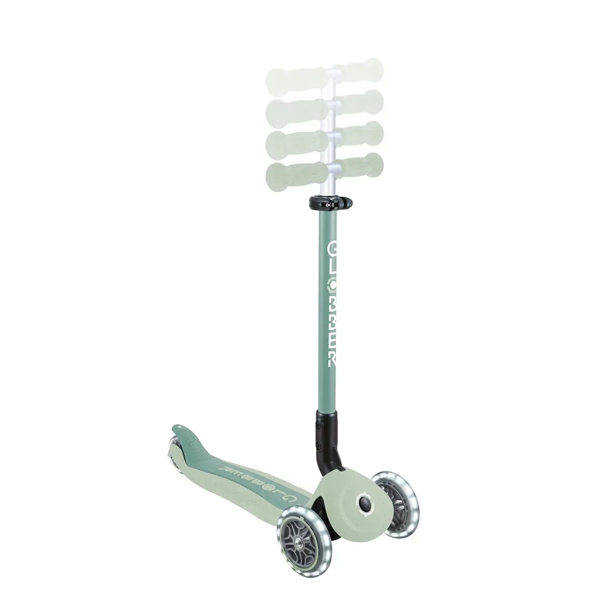 Globber 3-in-1 Roller Go-Up Active Lights Eco mit Leuchtrollen – Pistazie, 15M-9J