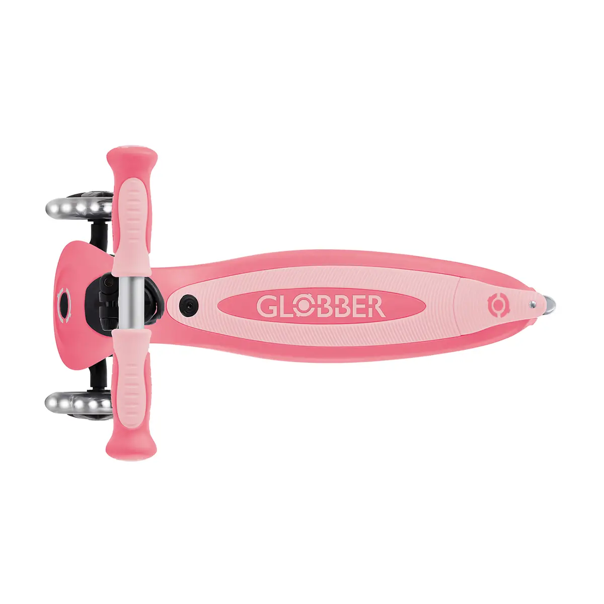 Globber 3-in-1 Roller Go-Up Baby Lights 360º mit Leuchtrollen – Coral Pink, 15M-9J