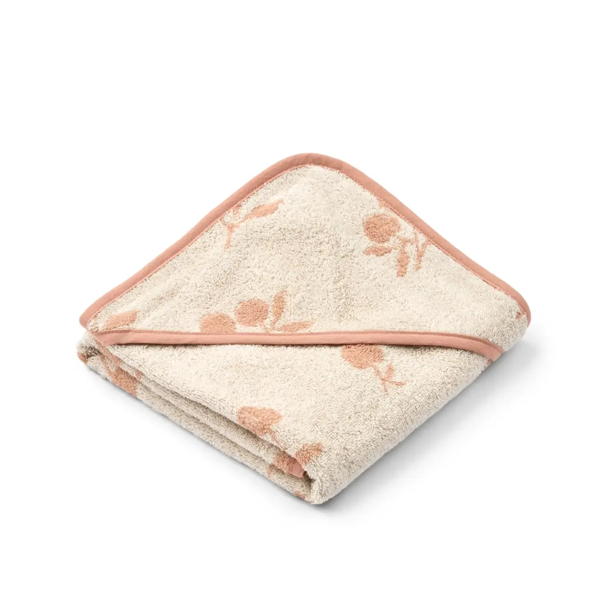 Liewood Baby-Kapuzenhandtuch Alba „Peach / Sea shell“, 70x70cm
