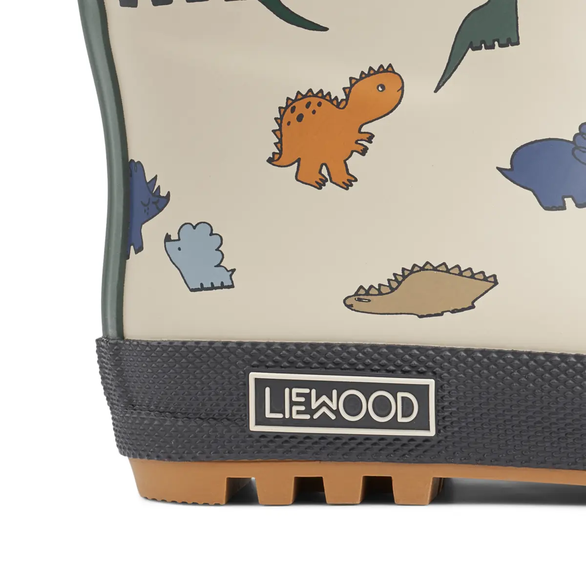 Liewood Mason Thermo-Regenstiefel „Dino : Nebelgrau“, Teddyfutter