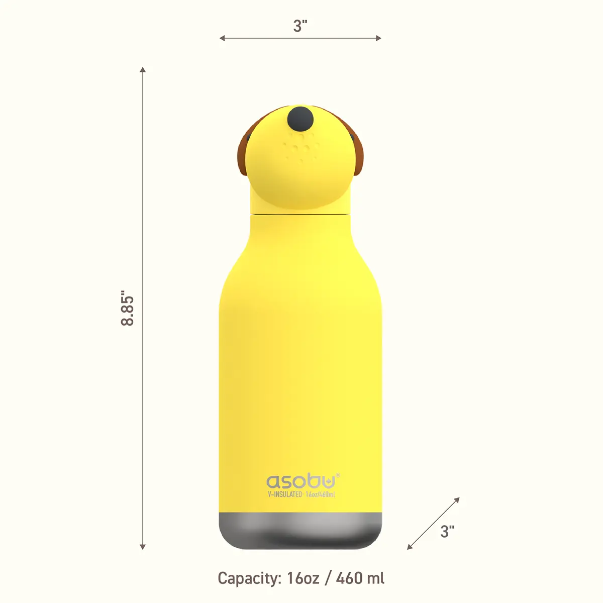 ASOBU Bestie Trinkflasche „Duke der Hund“, 460 ml