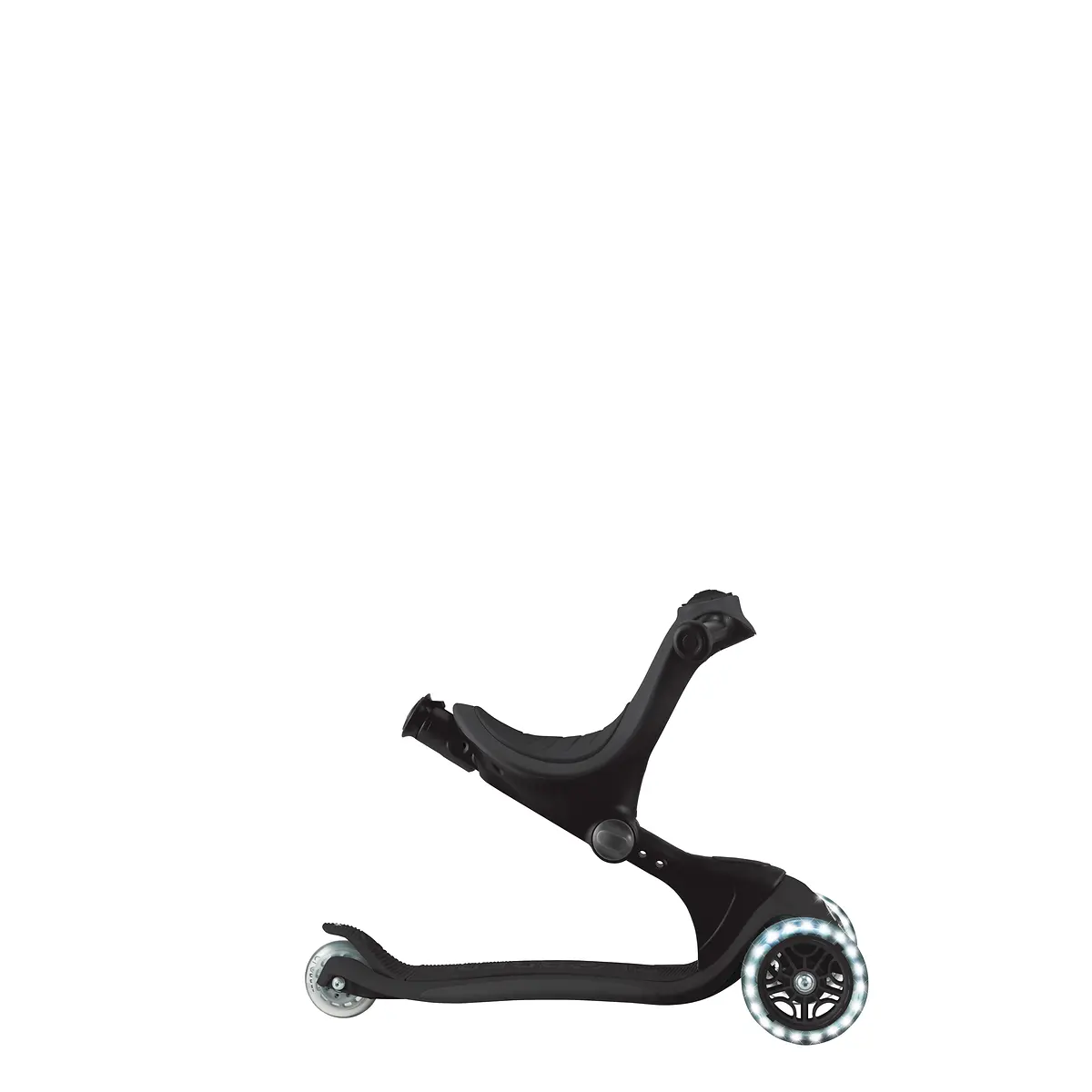 Globber 3-in-1 Roller Go-Up Deluxe Lights 360 Grad mit Leuchtrollen – Schwarz, Hinterradlenkung, 15M-9J