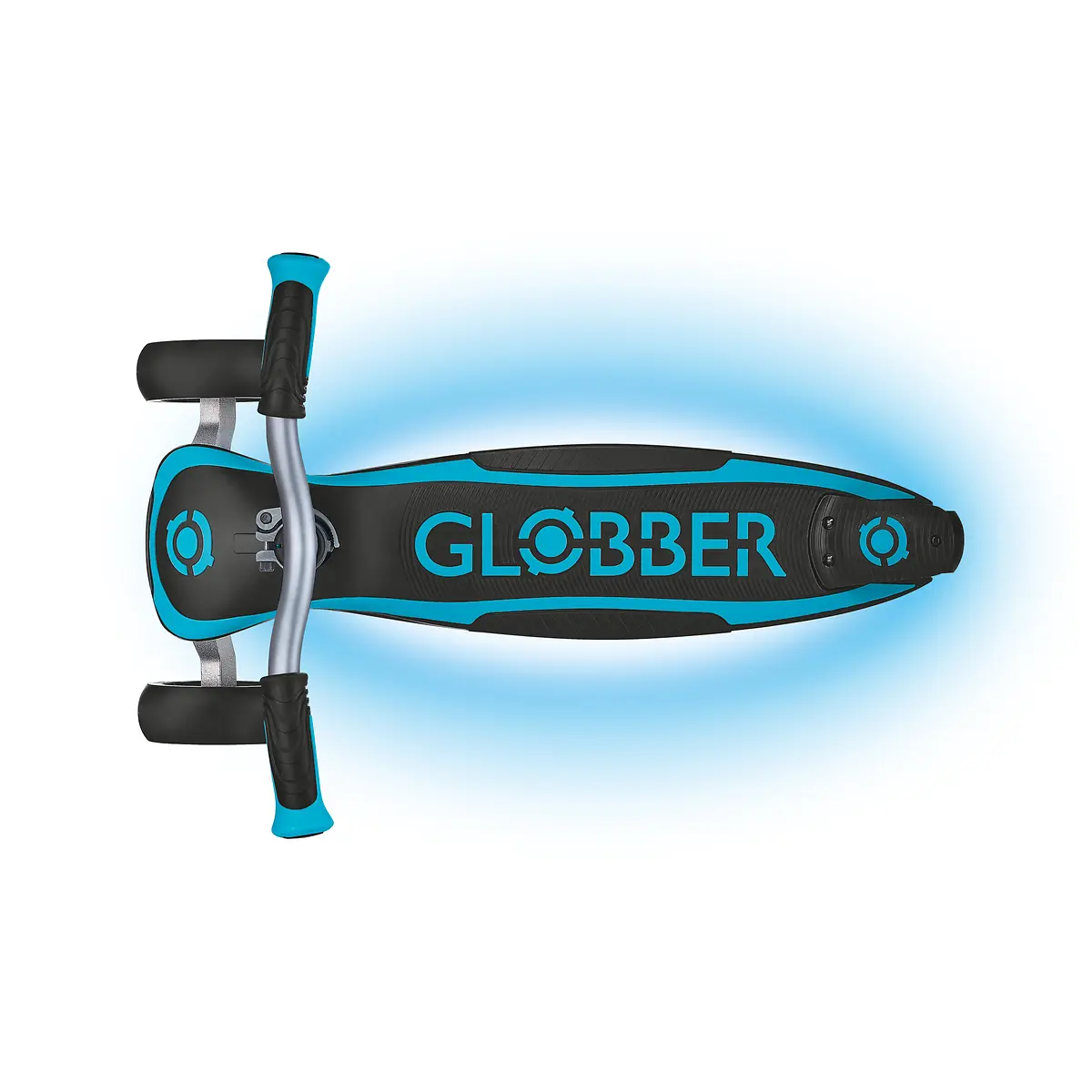 Globber Roller Ultimum Lights mit Leuchtmodul – Blau, 12 Licht-Programme, 5-99 Jahre, bis 100kg