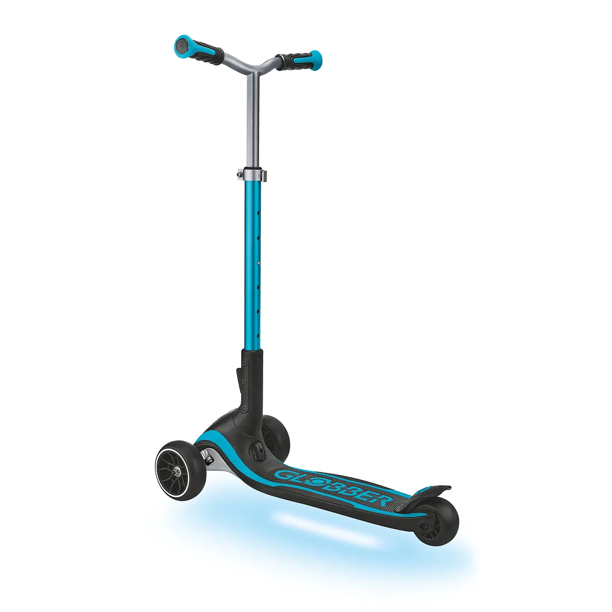 Globber Roller Ultimum Lights mit Leuchtmodul – Blau, 12 Licht-Programme, 5-99 Jahre, bis 100kg