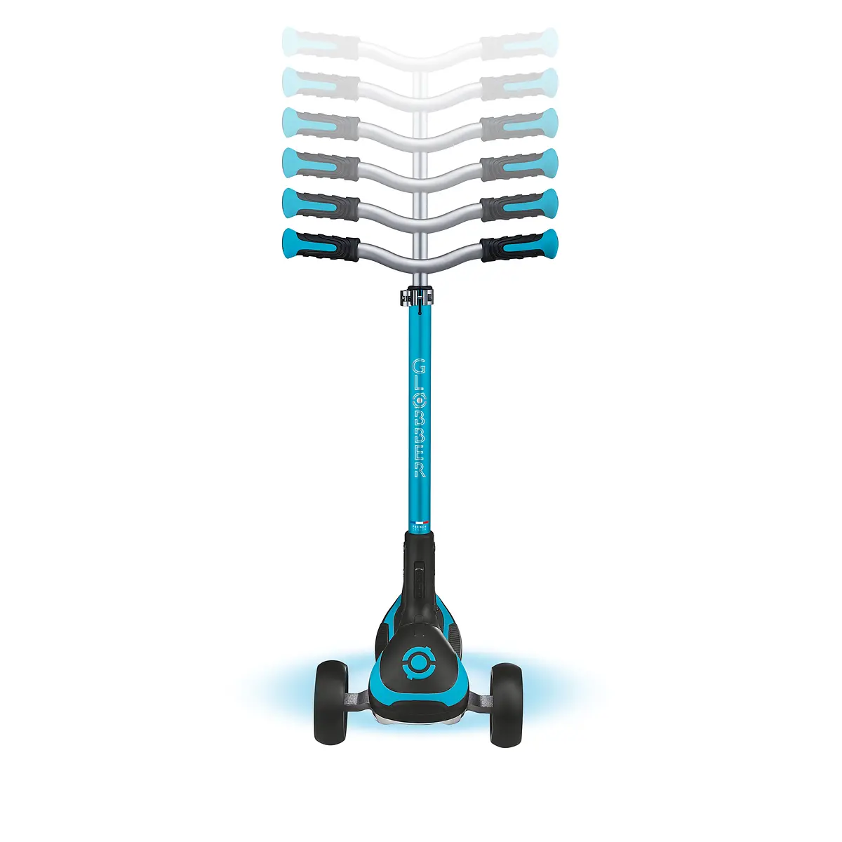 Globber Roller Ultimum Lights mit Leuchtmodul – Blau, 12 Licht-Programme, 5-99 Jahre, bis 100kg