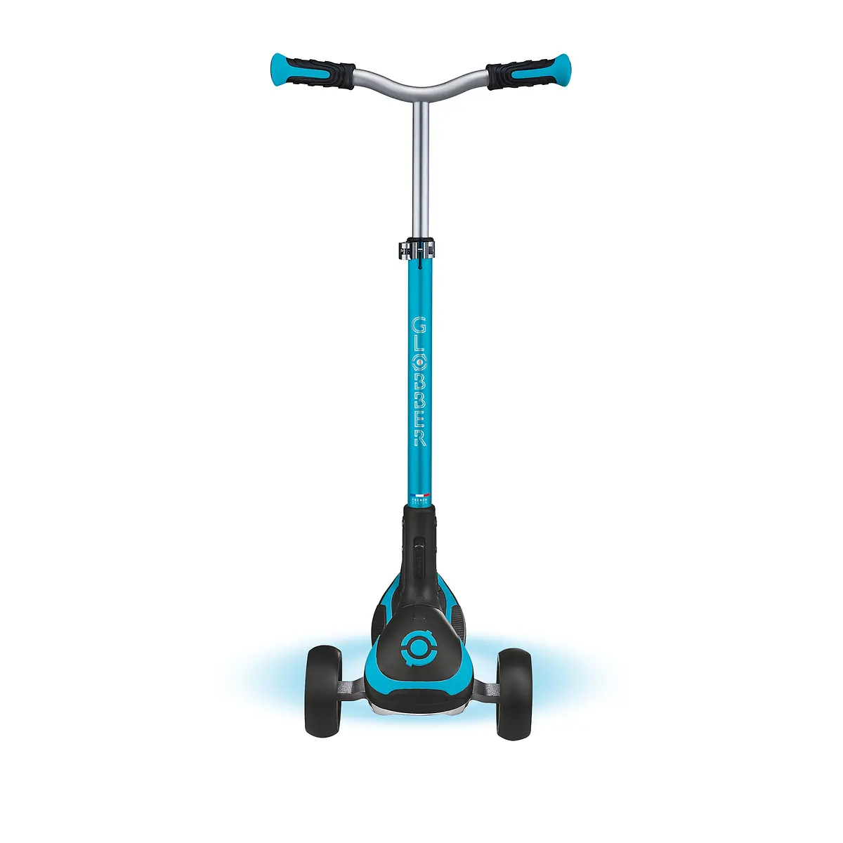 Globber Roller Ultimum Lights mit Leuchtmodul – Blau, 12 Licht-Programme, 5-99 Jahre, bis 100kg
