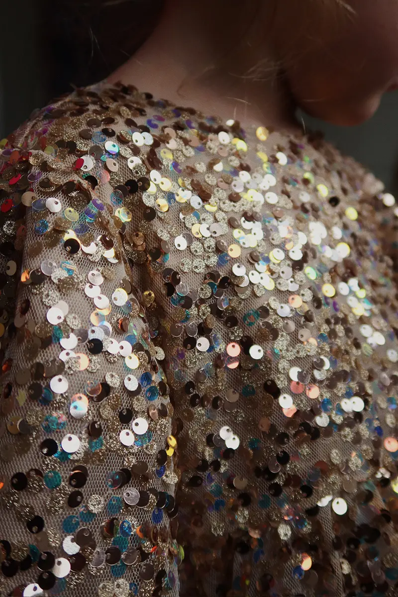Konges Sløjd Pailletten-Kleid Lila „Gold Glitter“