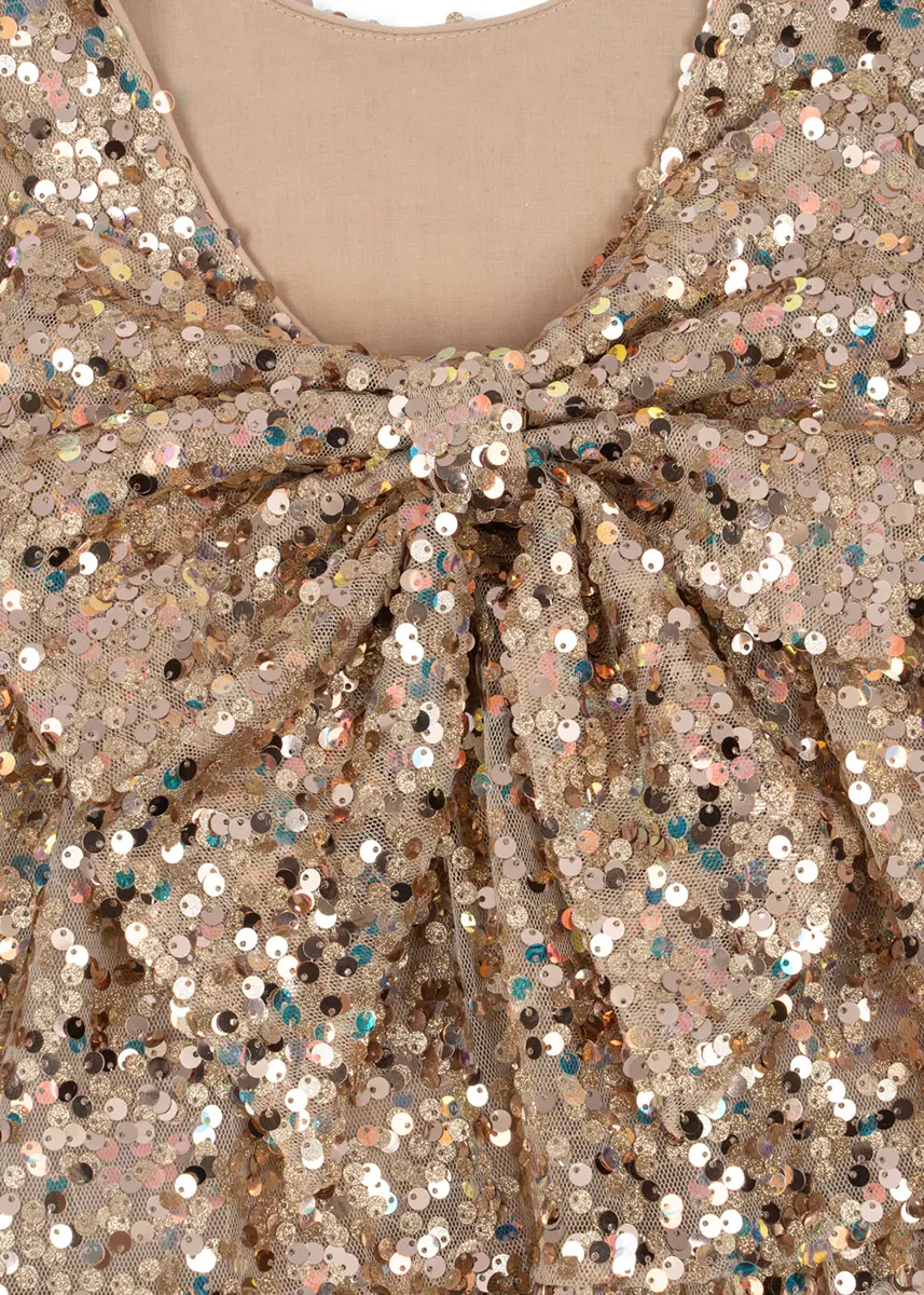 Konges Sløjd Pailletten-Kleid Lila „Gold Glitter“