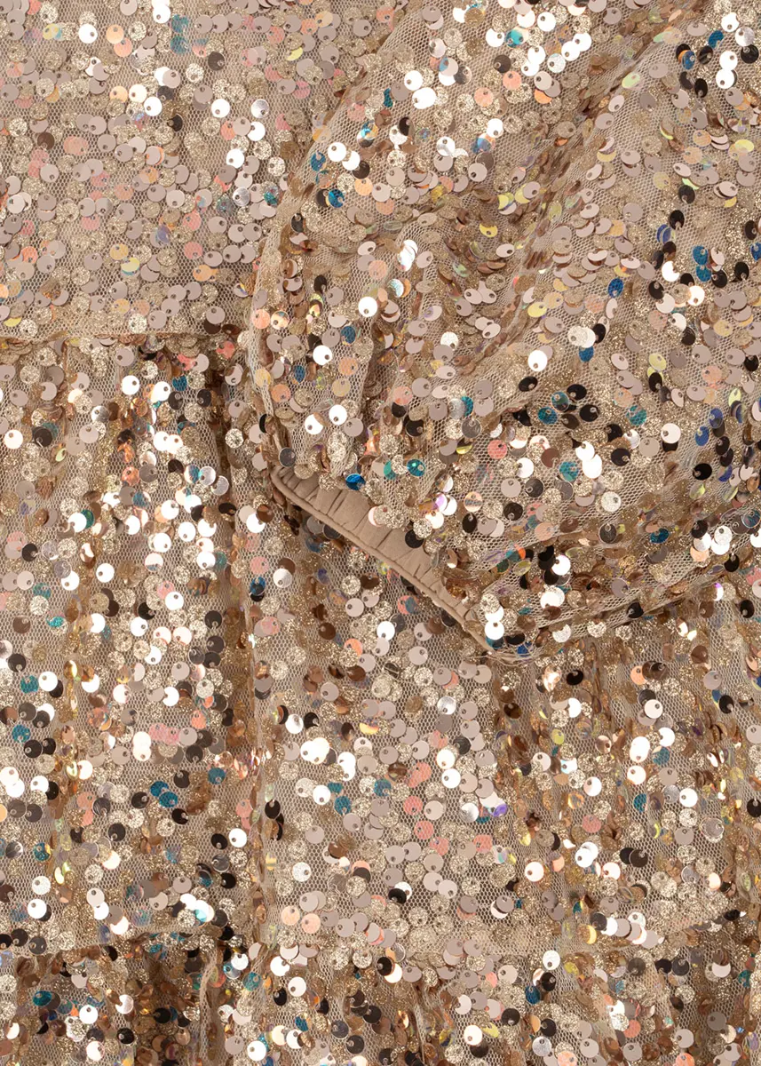 Konges Sløjd Pailletten-Kleid Lila „Gold Glitter“