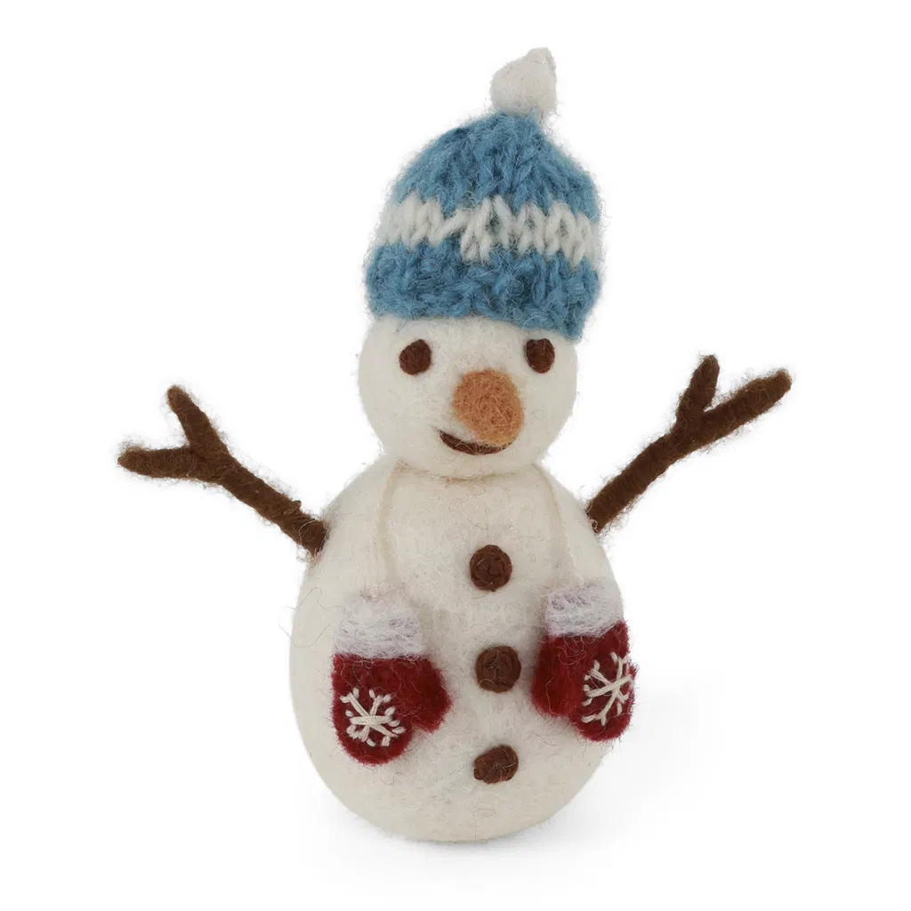 Gry & Sif „Schneemann mit blauer Mütze und Handschuhen"