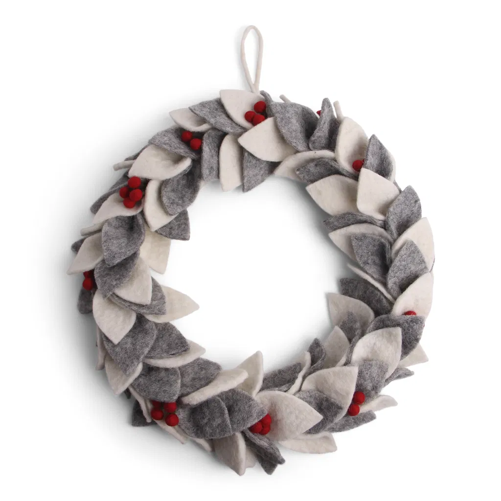 Gry & Sif Türkranz weiß/grau mit Beeren ø30cm