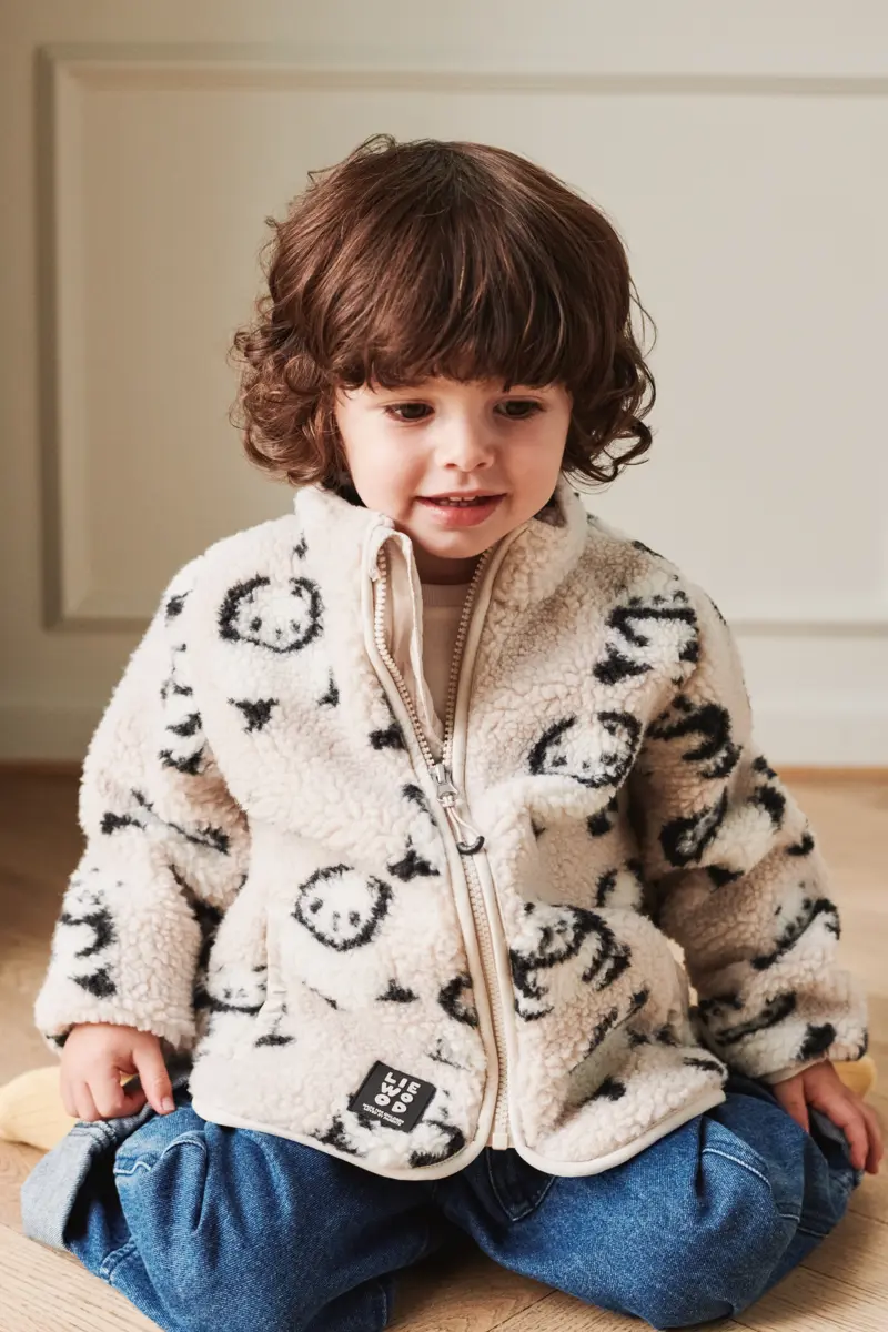 Liewood Nolan Sherpa Jacke für Kinder „Panda : Sandy“