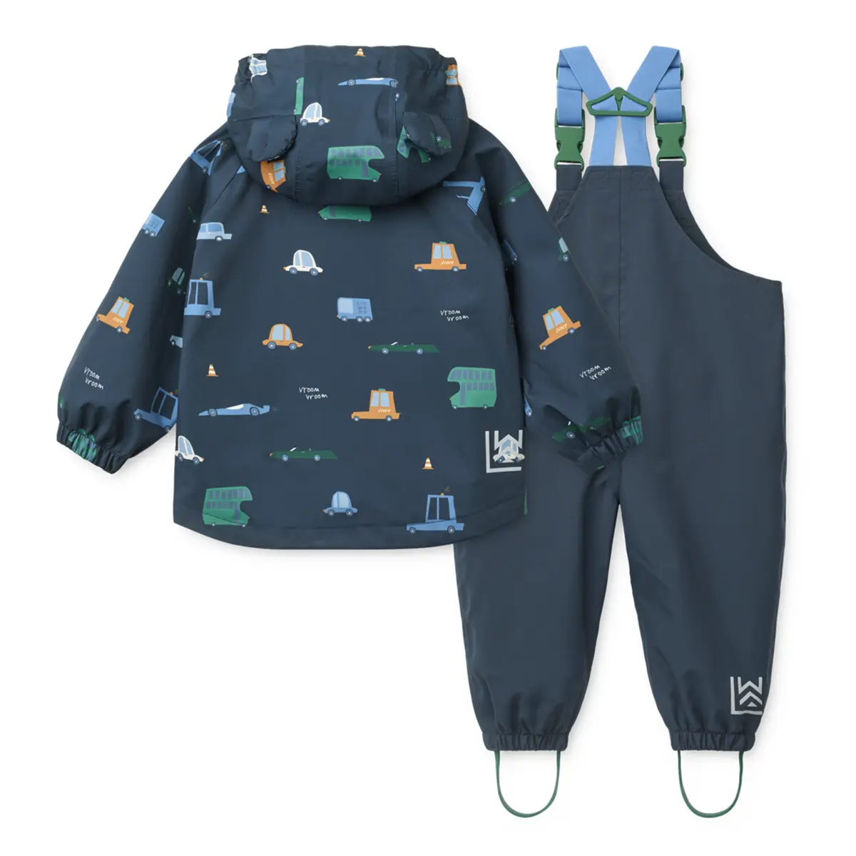 Liewood Softshell Regenbekleidungs-Set Manu „Cars / Classic navy“