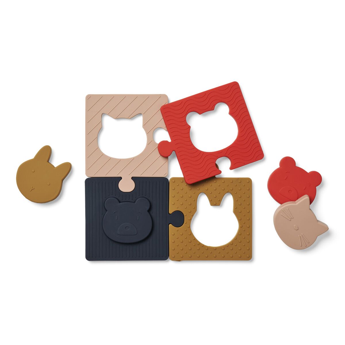 Liewood Bodil Puzzle Steckspiel „Classic multi mix“, Silikon, 20x20cm