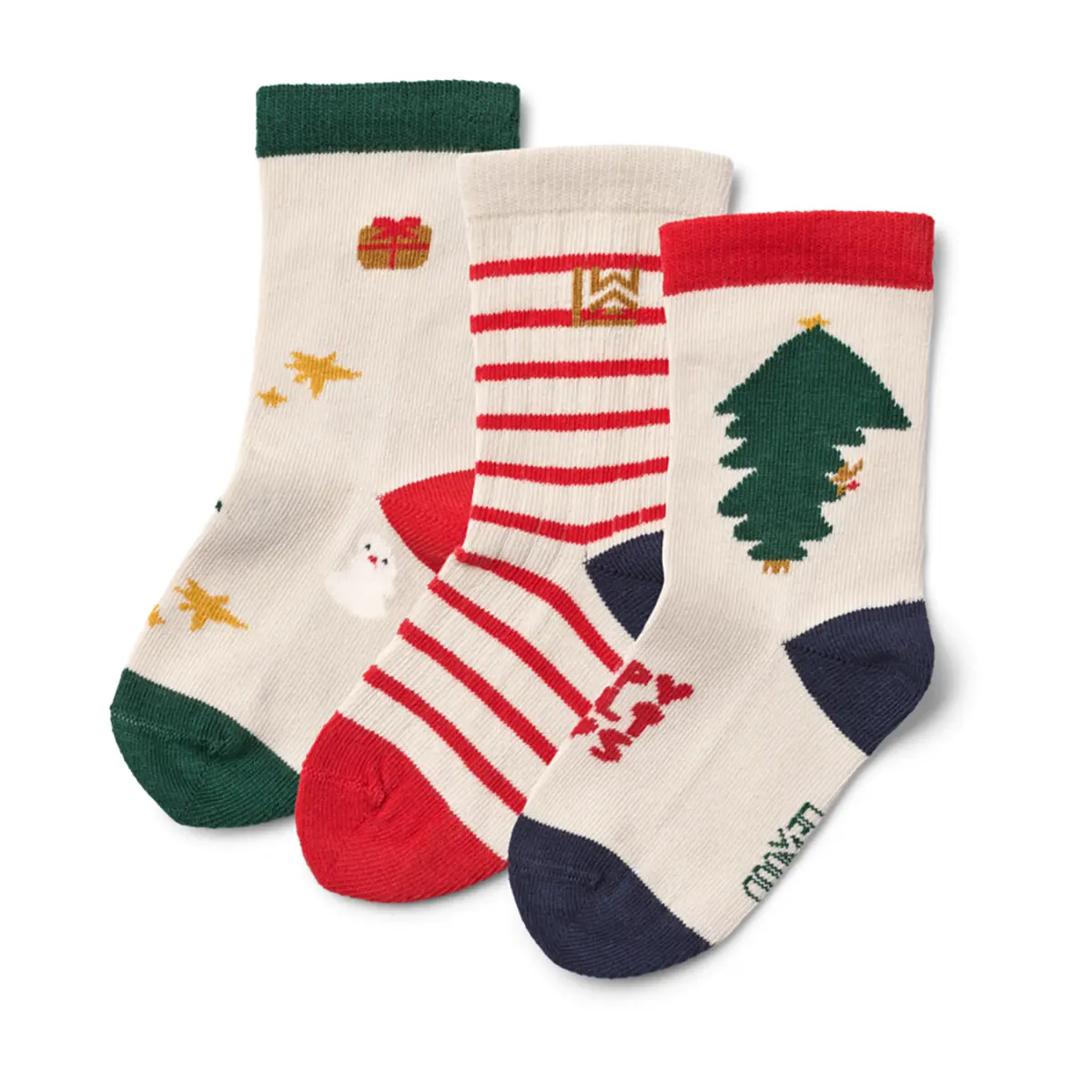 Liewood Silas Kindersocken „Holiday / Sandy“, 3er-Pack