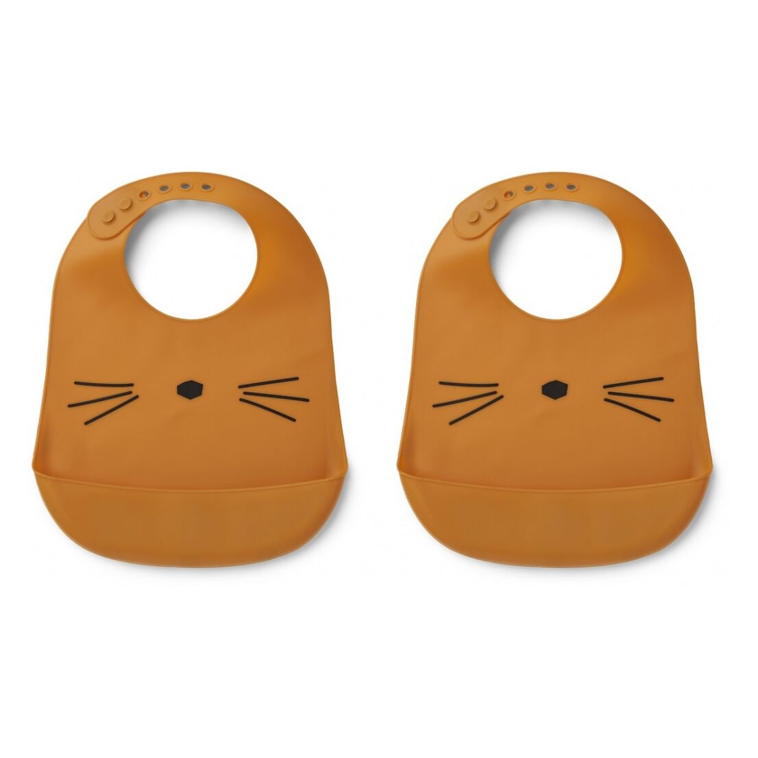 Liewood Tilda Silikon Lätzchen „Cat mustard“, 2er Set