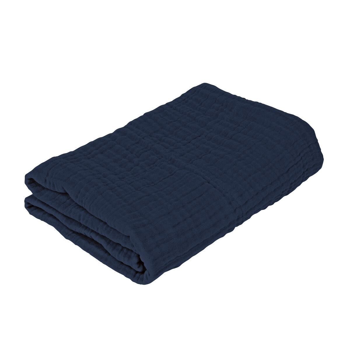 DELISTED Sebra Babydecke, deep sea navy, Bio-Musselintuch, 85x85cm