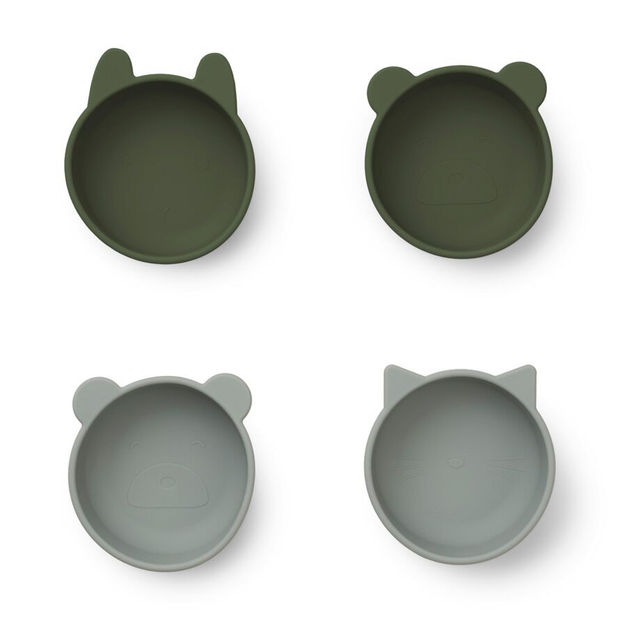 Liewood Iggy Schalen „Green mix“, Silikon, 4er-Set