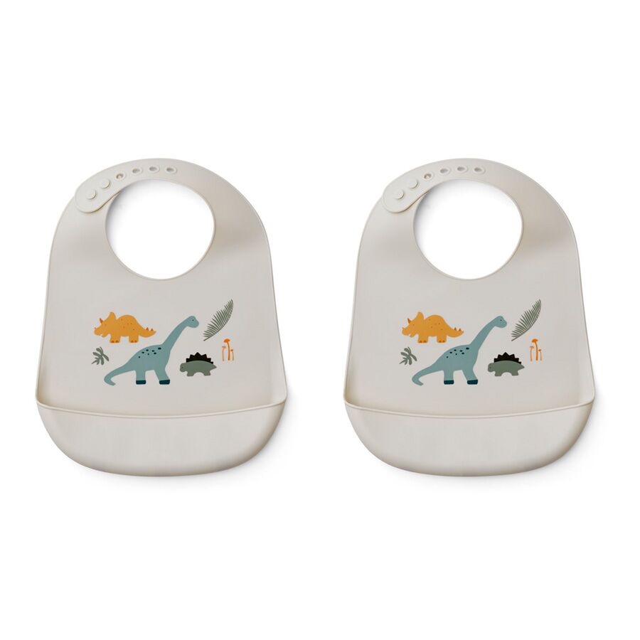 Liewood Tilda Silikon Lätzchen „Dino mix“, 2er Set