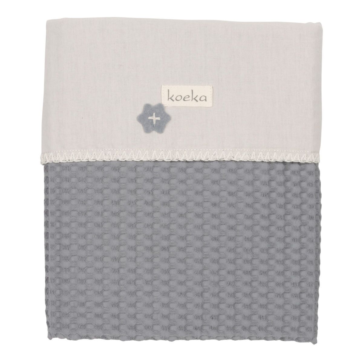 koeka Kinderdecke Flanell Antwerp „steel grey : pebble“ 100x150cm