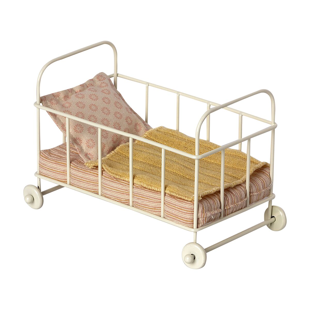 Maileg Kinderbett, Mikro, rose, 10x16cm 02