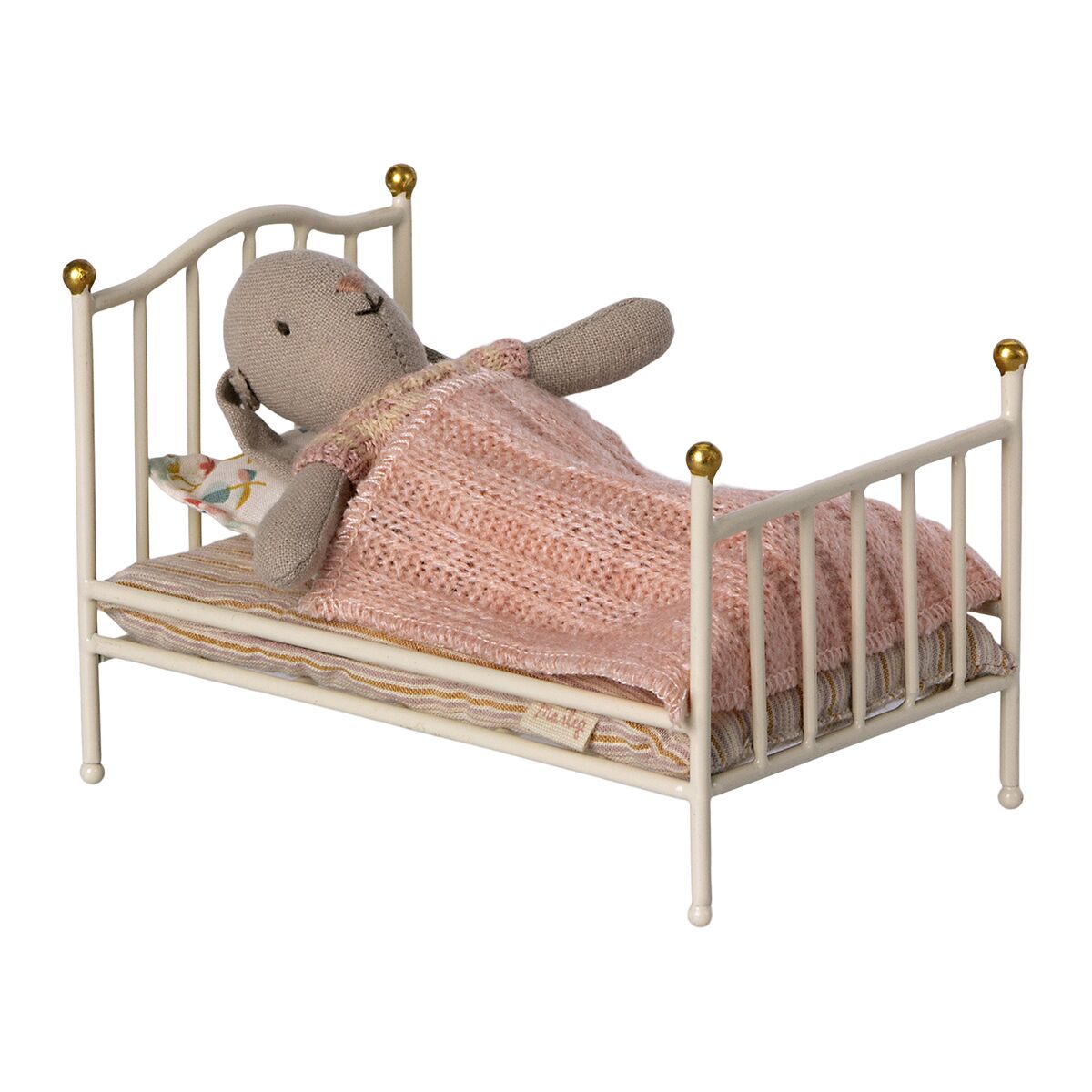 DELISTED Maileg Vintage Bett, Maus, weiß, 12x8cm – Bild 3