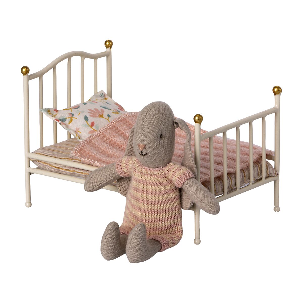 DELISTED Maileg Vintage Bett, Maus, weiß, 12x8cm – Bild 4