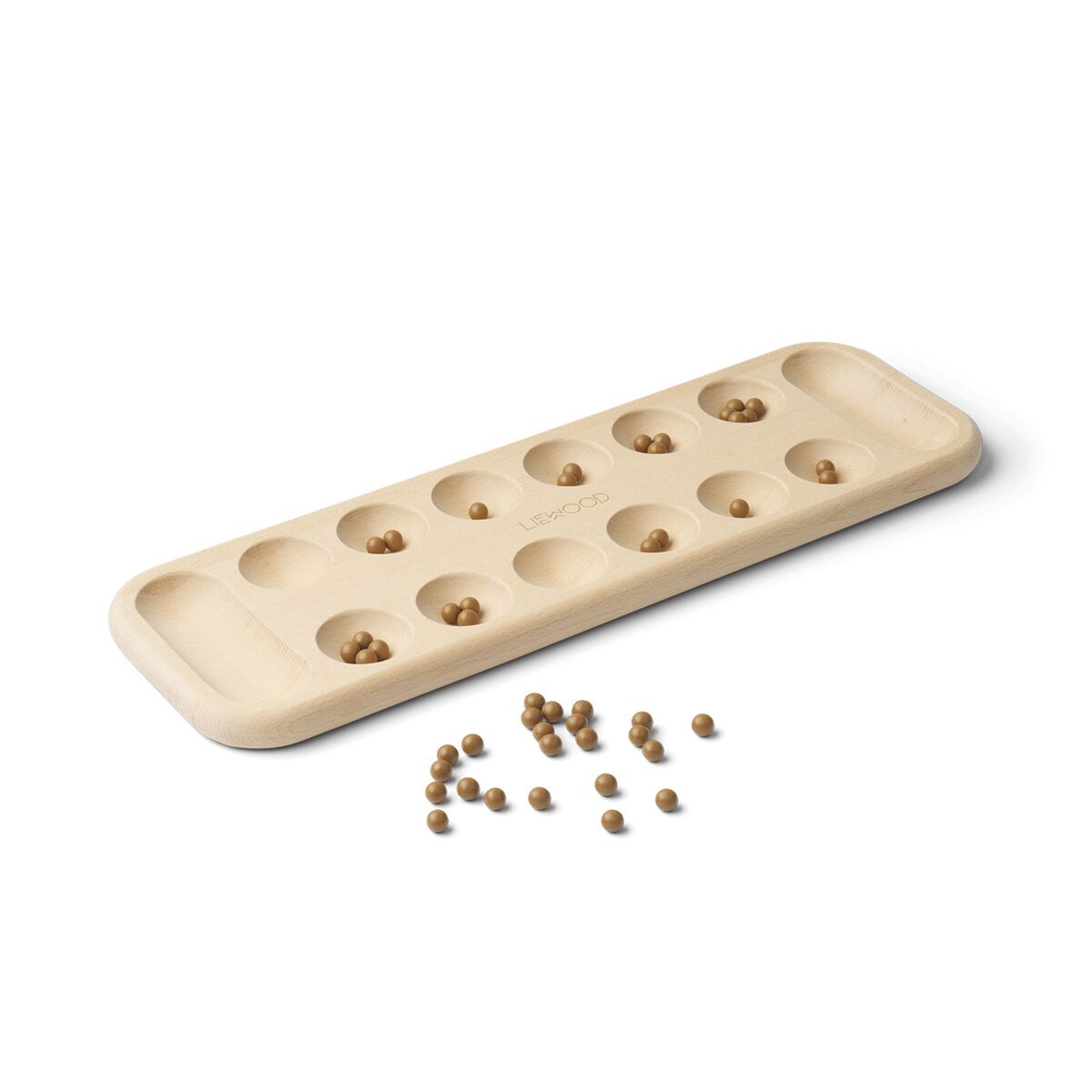 DELISTED Liewood Kalaha Taryn „Natural / golden caramel mix“, Strategiespiel aus Buchenholz