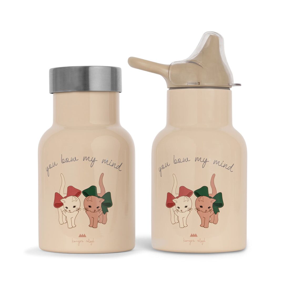 Konges Sløjd Edelstahl-Trinkflasche Petit „Bow Kitty“ 250ml 01