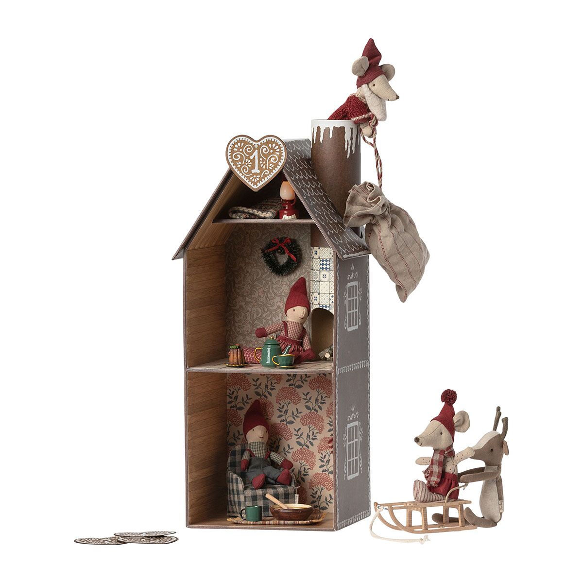 Maileg Gingerbread House „Maus“, Lebkuchenhaus, Puppenhaus, H45cm