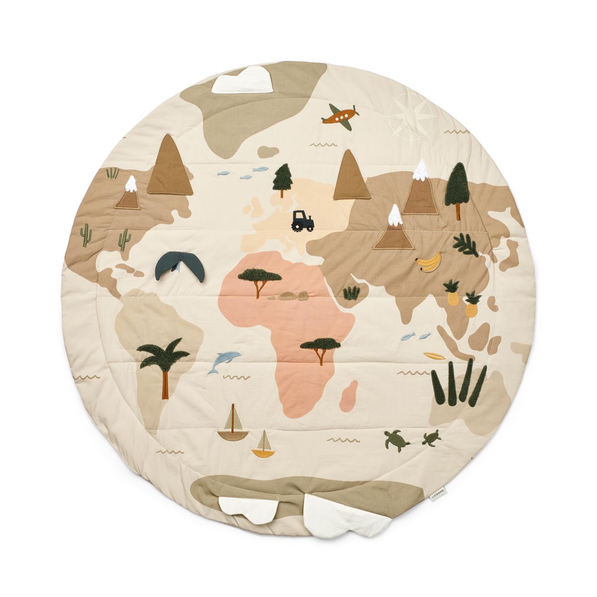 DELISTED Liewood Aktivitätsdecke Adonna „World map / Sandy“, ø80cm – Bild 2