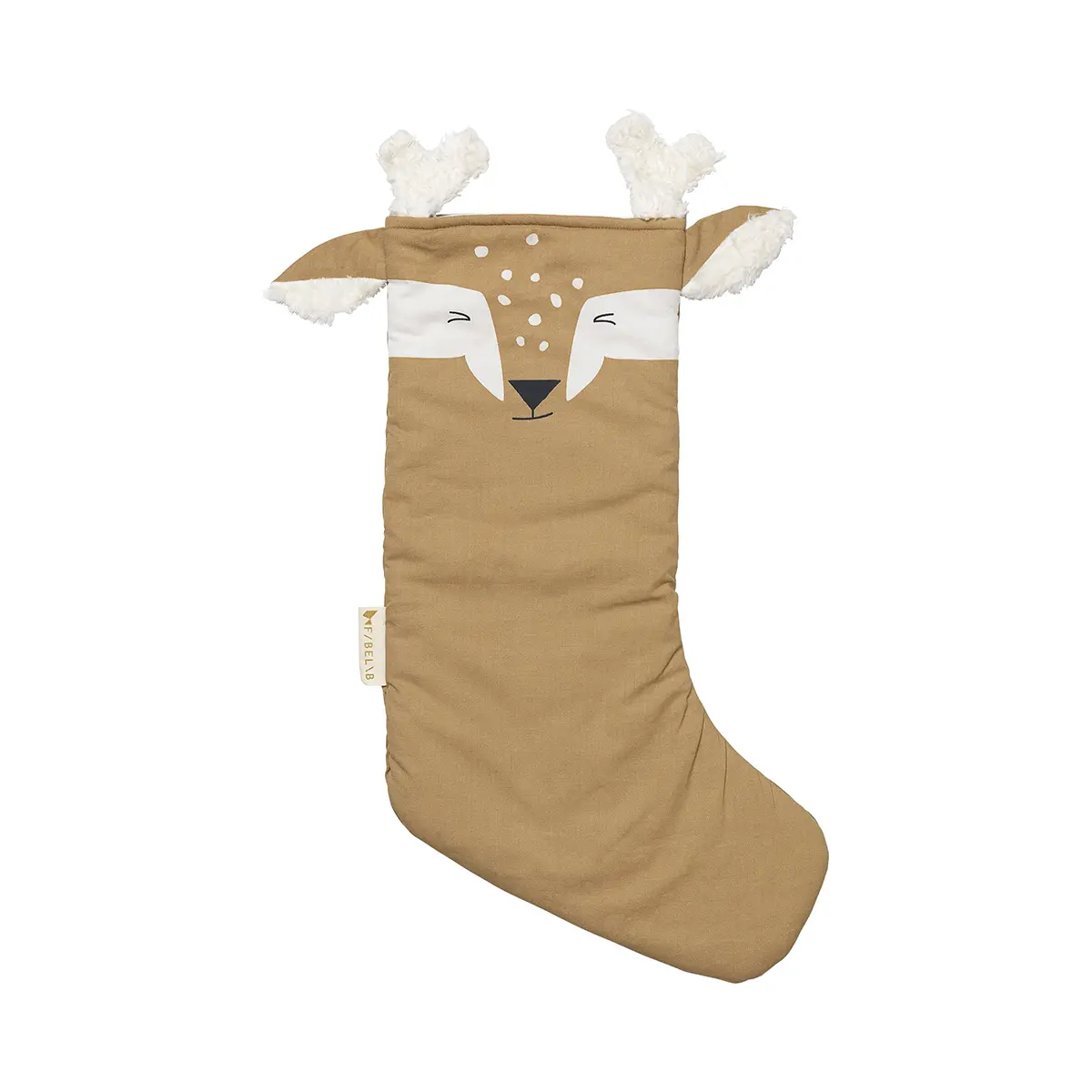 Fabelab Weihnachtsstrumpf „Rentier / Caramel“, L50cm