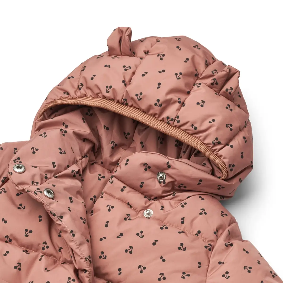 Liewood Kapuzen-Pufferjacke Giovanna „Cherries / Dark rosetta“