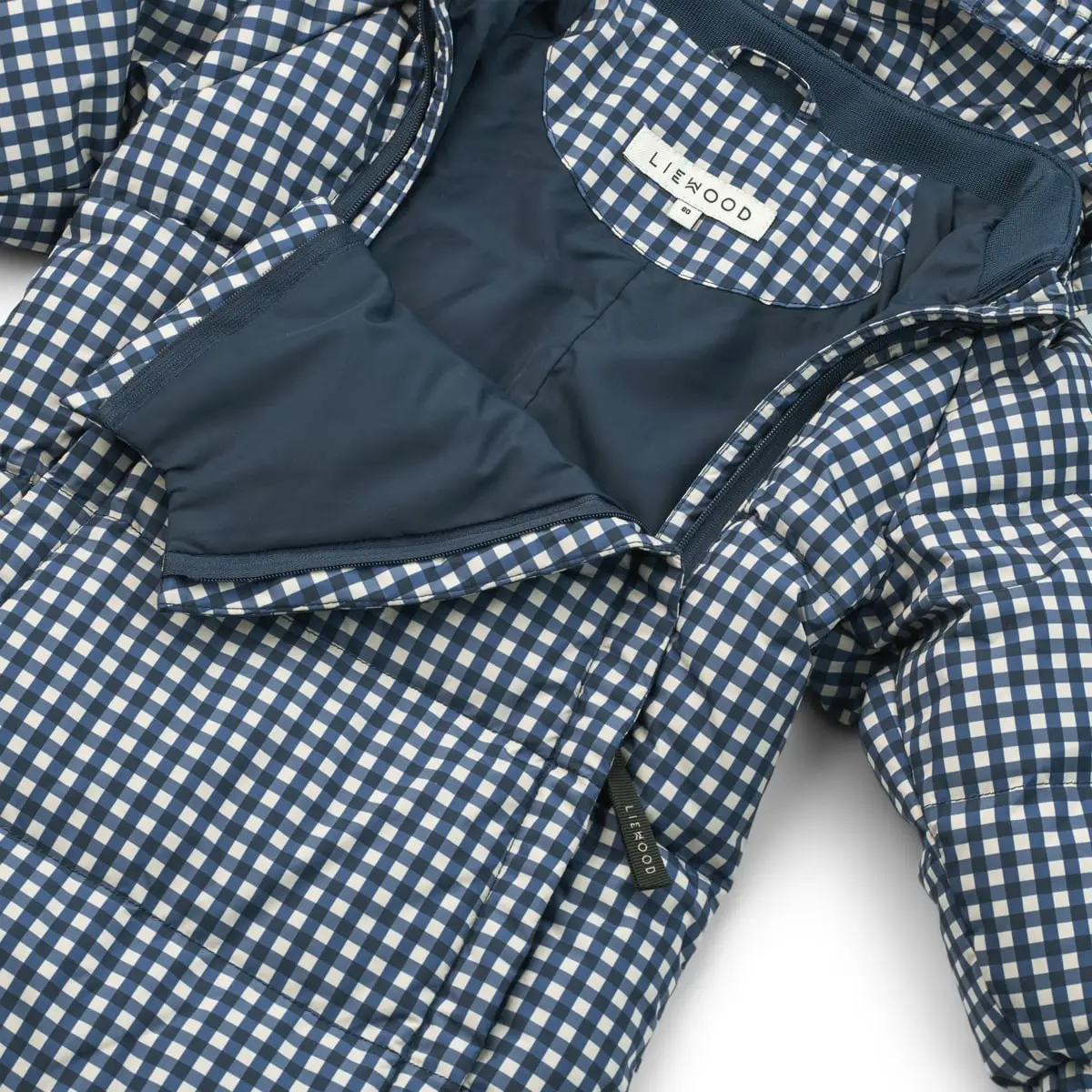 Liewood Baby Daunen Schneeanzug Sylvie „Check Classic navy / Dark sandy“