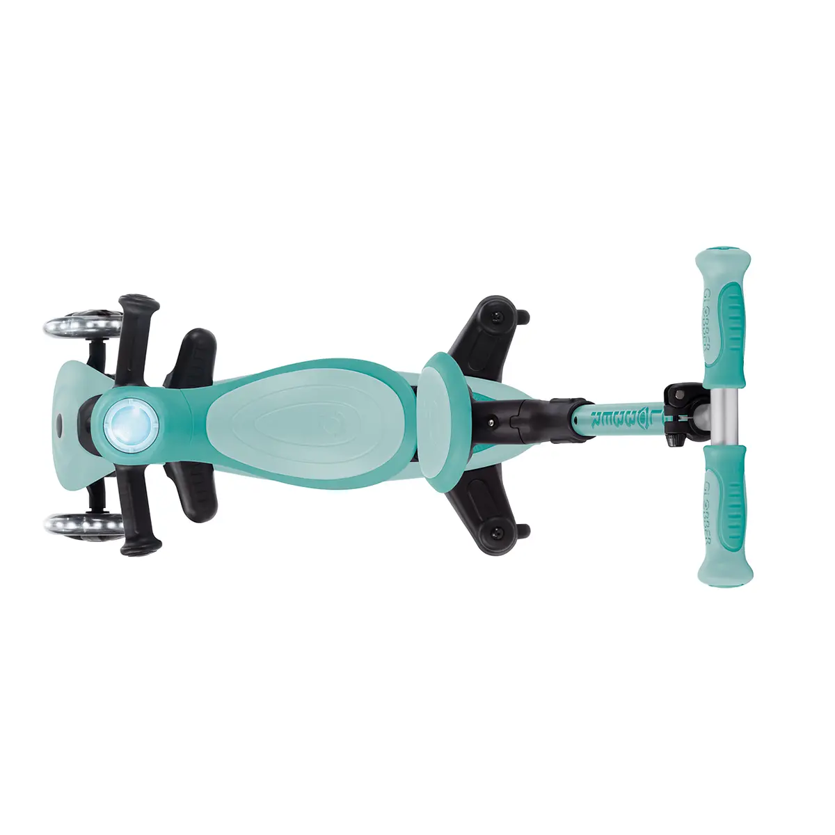 Globber 3-in-1 Roller Go-Up Baby Lights 360º mit Leuchtrollen – Mint, 15M-9J