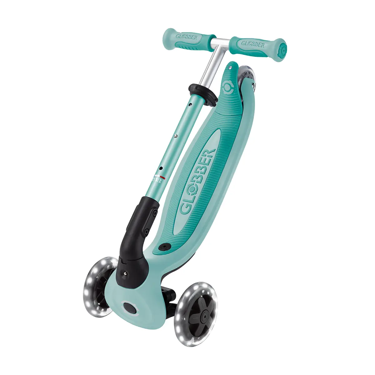 Globber 3-in-1 Roller Go-Up Baby Lights 360º mit Leuchtrollen – Mint, 15M-9J