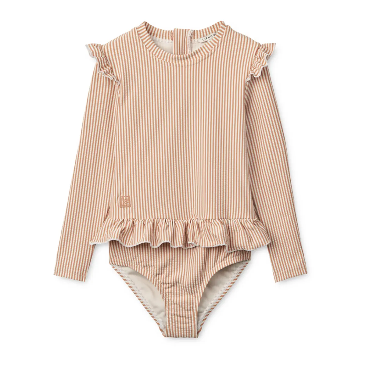 Liewood Baby Badeanzug Sille „Pale tuscany / Creme de la creme“, Seersucker