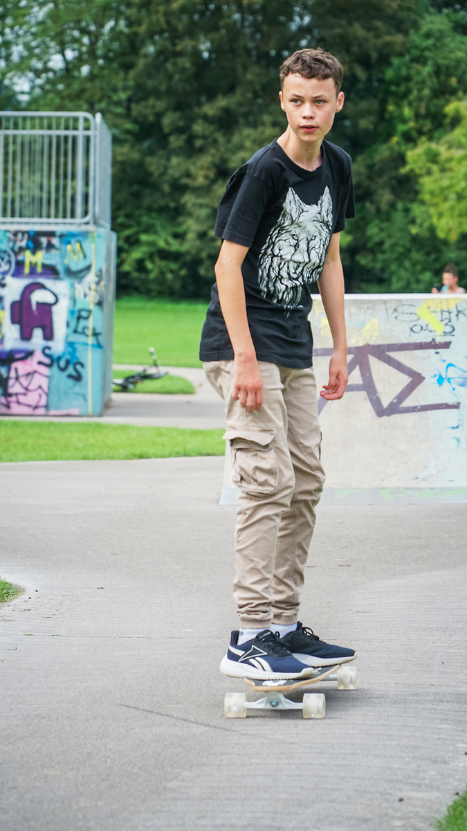 muuwmi Lights Longboard GLOW ABEC 7 Pablo, mit Leuchtrollen und Glow-Effekt