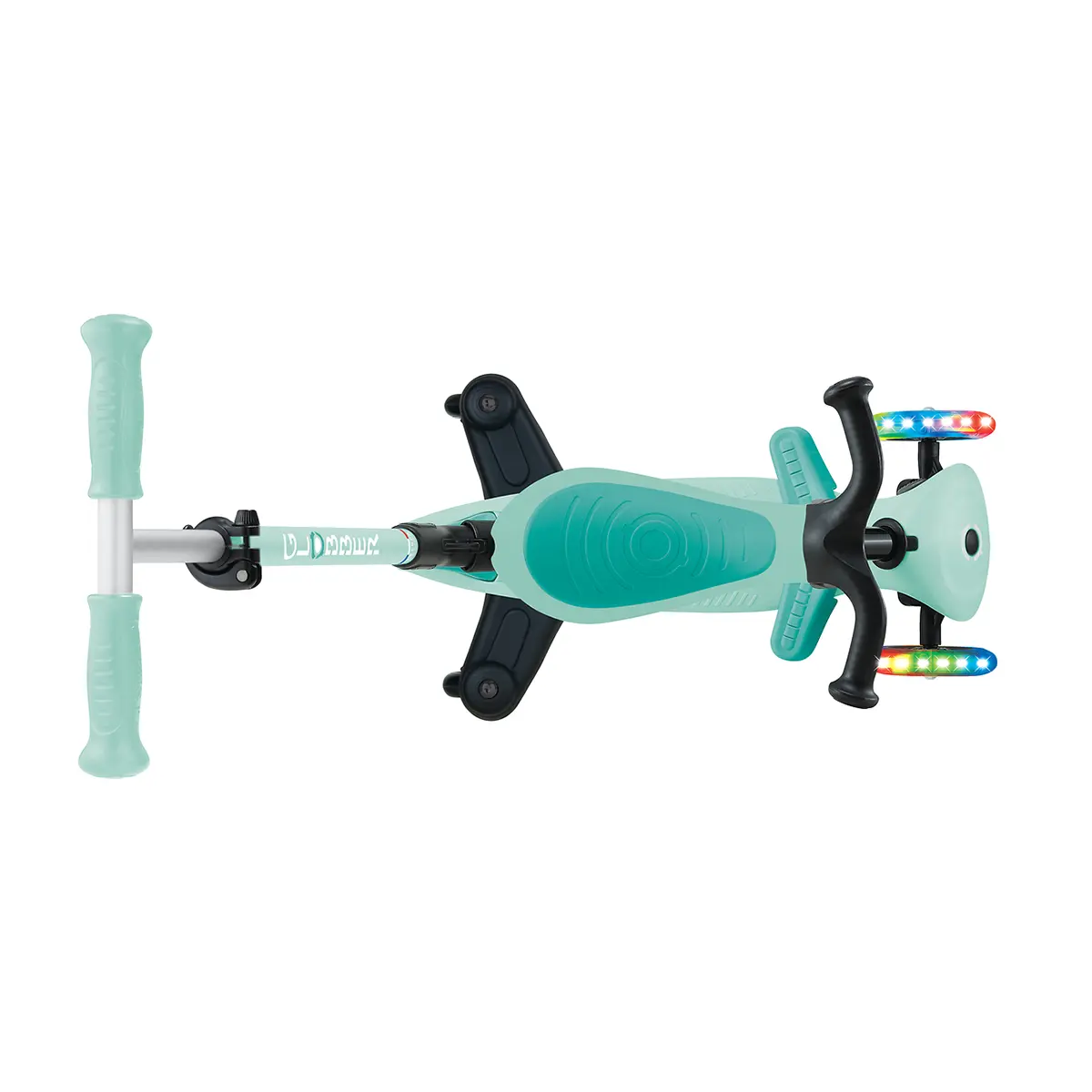 Globber 3-in-1 Roller Go-Up Active Lights 360 Grad mit Leuchtrollen – Mint, Hinterradlenkung, 15M-9J