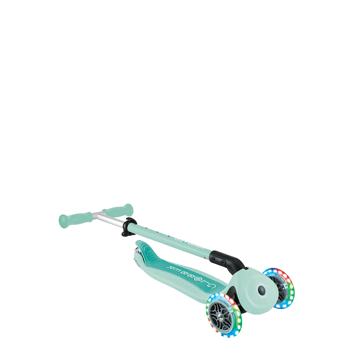Globber 3-in-1 Roller Go-Up Active Lights 360 Grad mit Leuchtrollen – Mint, Hinterradlenkung, 15M-9J