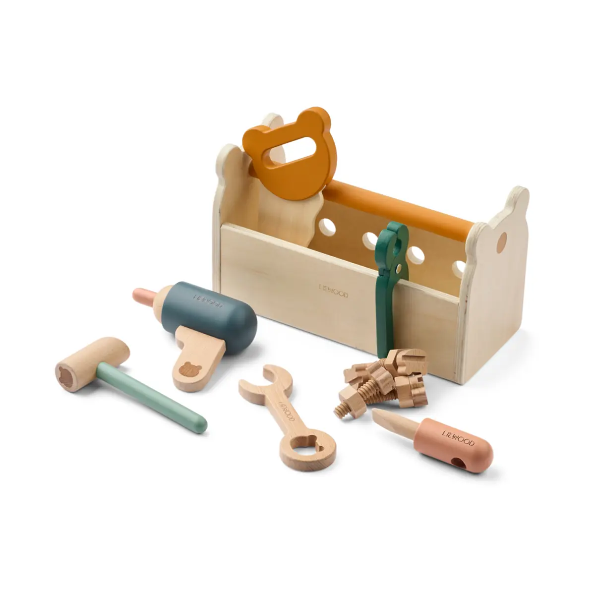 Liewood Holz-Werkzeugset Luigi „Green garden multi mix“